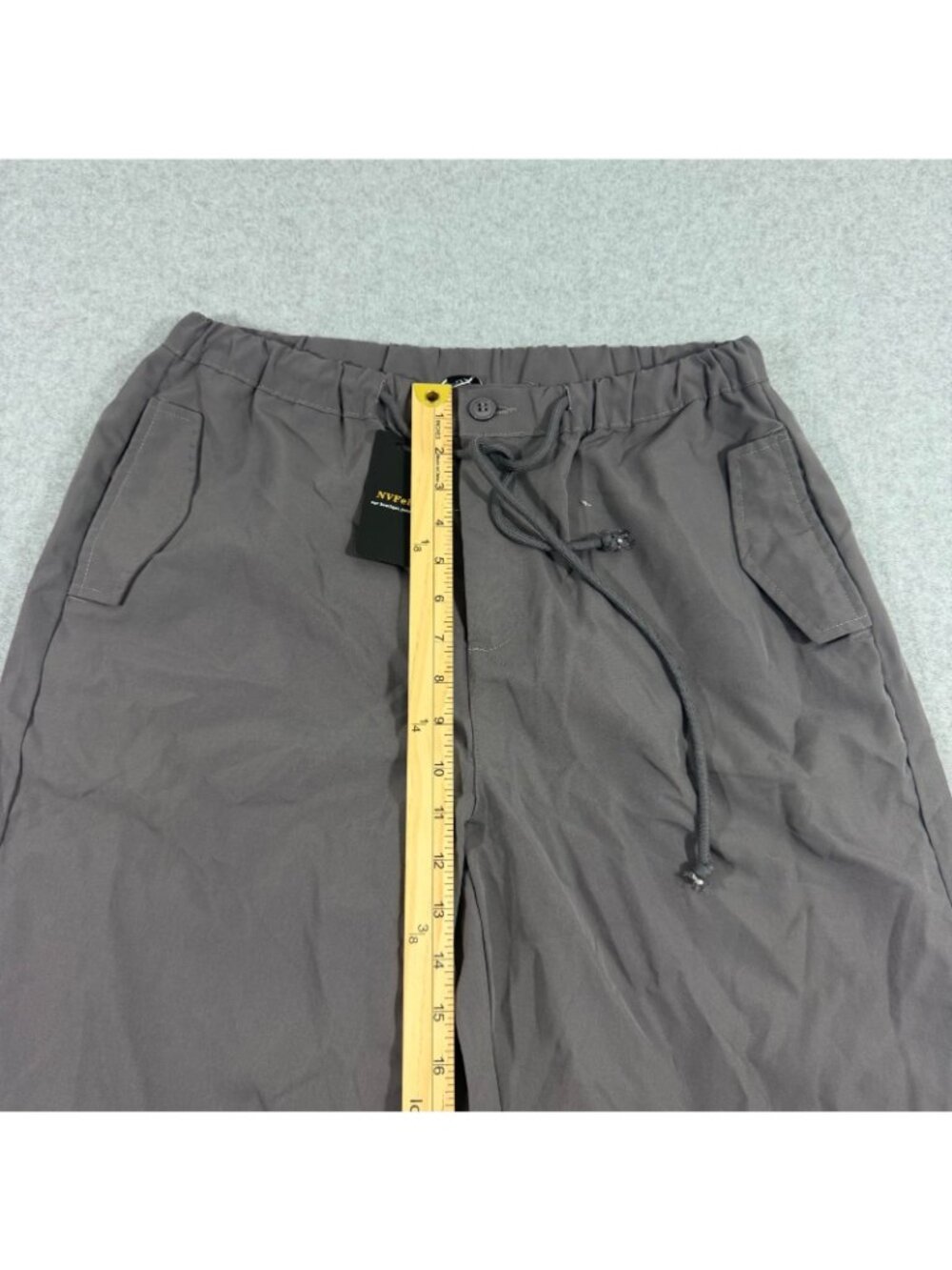 NVFelix Women’s Parachute Pants XL Gray Wide Leg Drawstring Utility NWT - Picture 7 of 9
